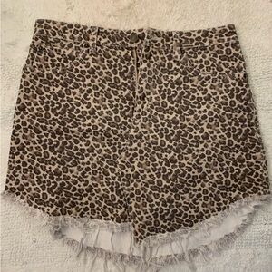 Cheetah Jean Skirt
